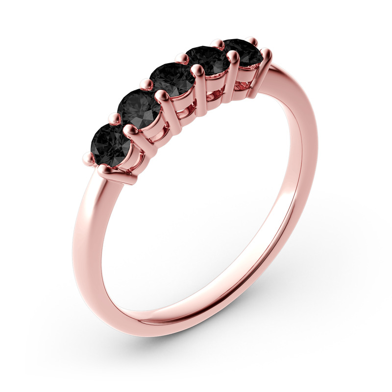 Jeulia Fedine 10K/14K/18K Oro Platino Fidanzamento Con Cinque Pietre In Moissanite