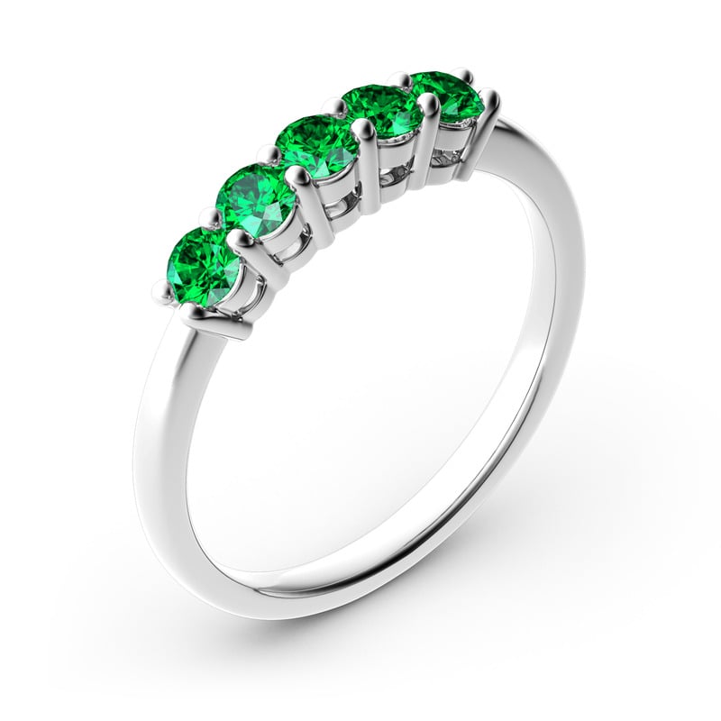 Jeulia Fedine 10K/14K/18K Oro Platino Fidanzamento Con Cinque Pietre In Moissanite