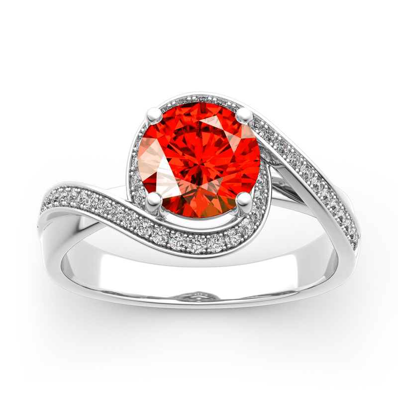 Jeulia Bague Alliance Femme 10K/14K/18K Or Platine Twist Halo