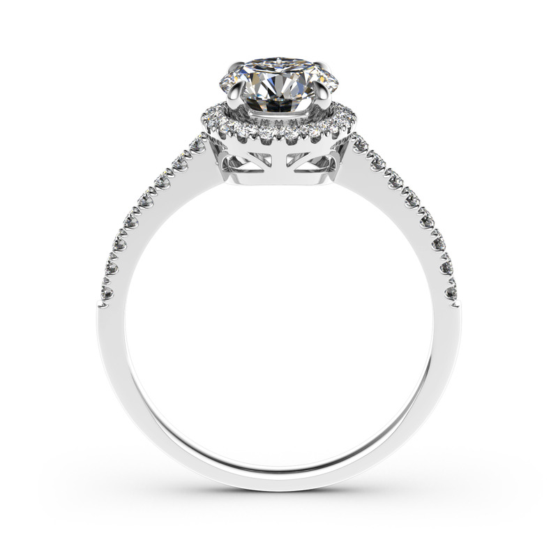 Jeulia 10K/14K/18K Gold Platinum Halo Round Cut Ring