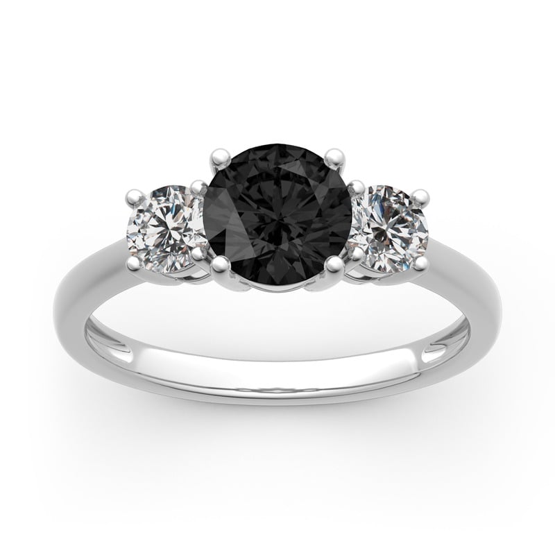 Jeulia 10K/14K/18K Gold Platinum Three Stone Round Cut Ring