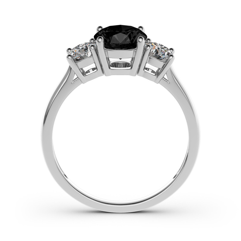 Jeulia 10K/14K/18K Gold Platinum Three Stone Round Cut Ring