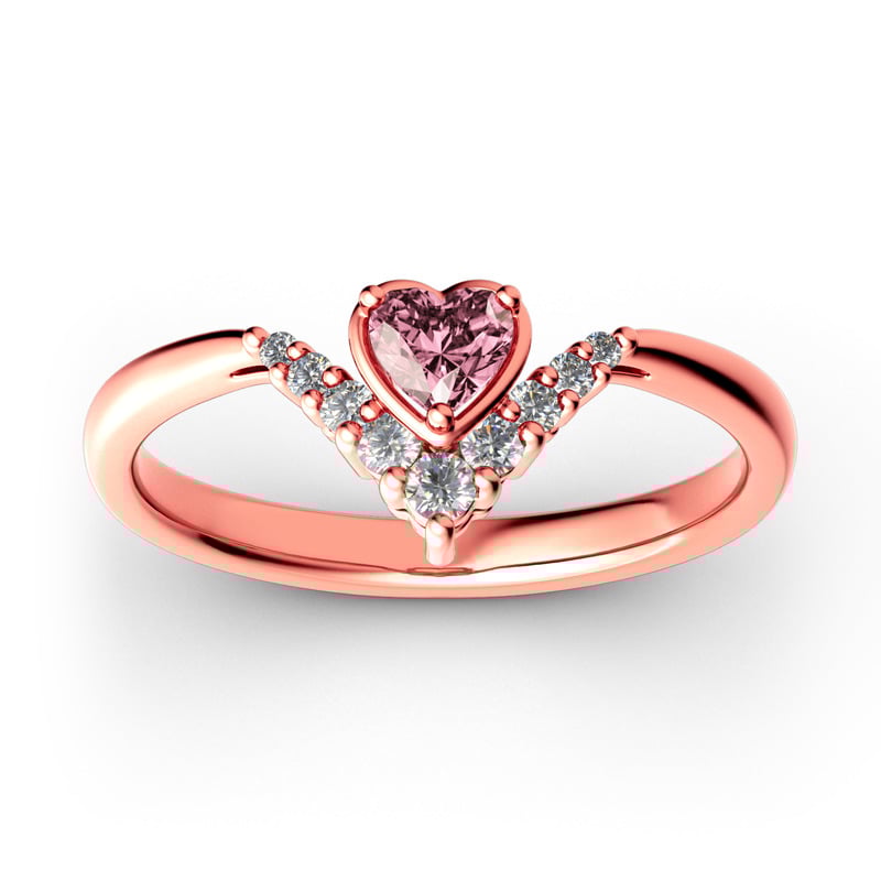 Jeulia Heart V Shape Sterling Silver Ring Jeulia Jewelry