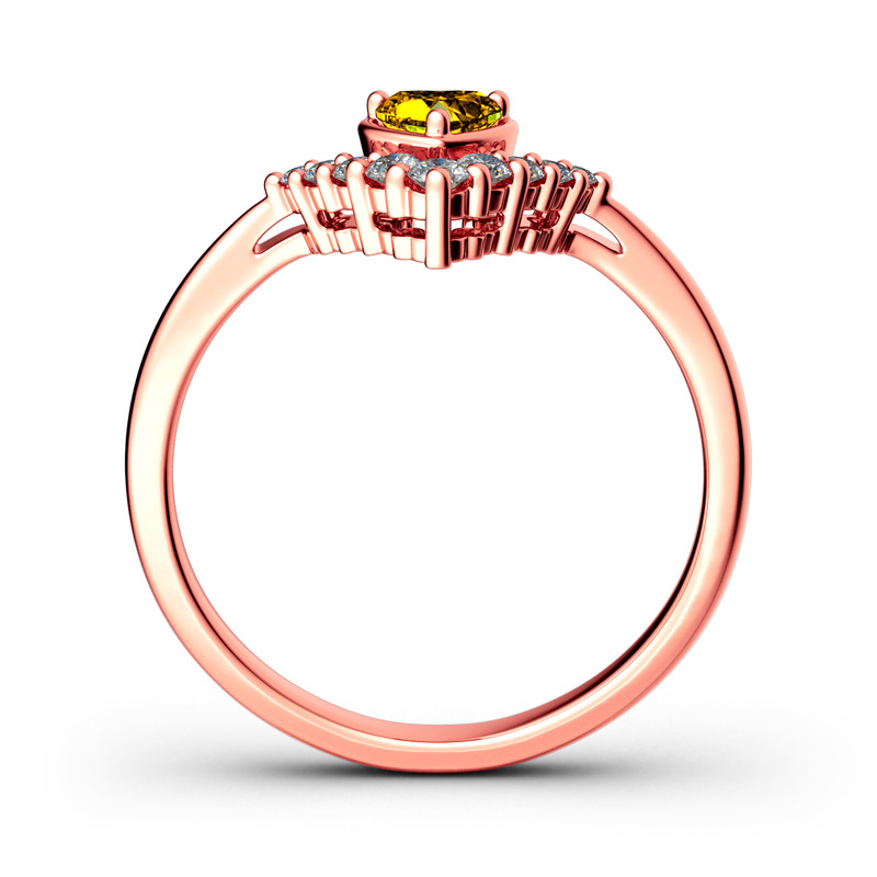 Jeulia Heart V Shape Sterling Silver Ring