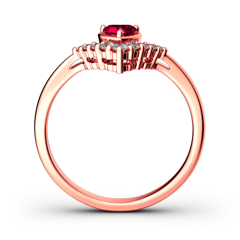 Hjärta V -formad Sterling Silverring