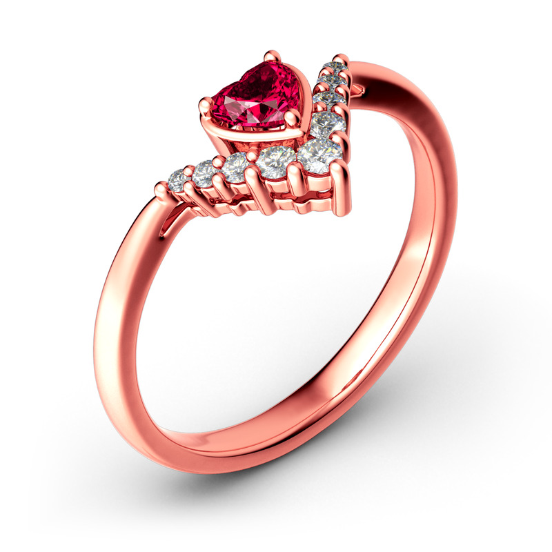 Hjärta V -formad Sterling Silverring