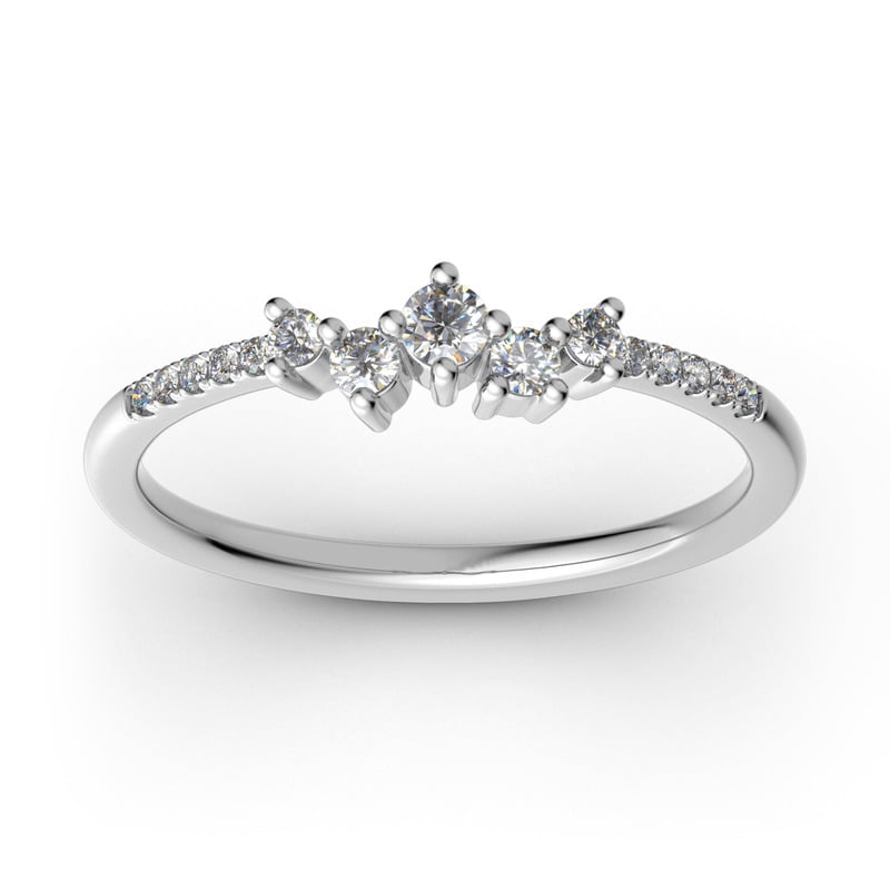 Jeulia Stapelbar Cluster Sterling Silber Personalisiert Ring