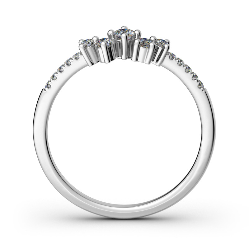جوليا خاتم من الفضة الإسترليني على شكل أزهار العنقودية قابلة للتكديس