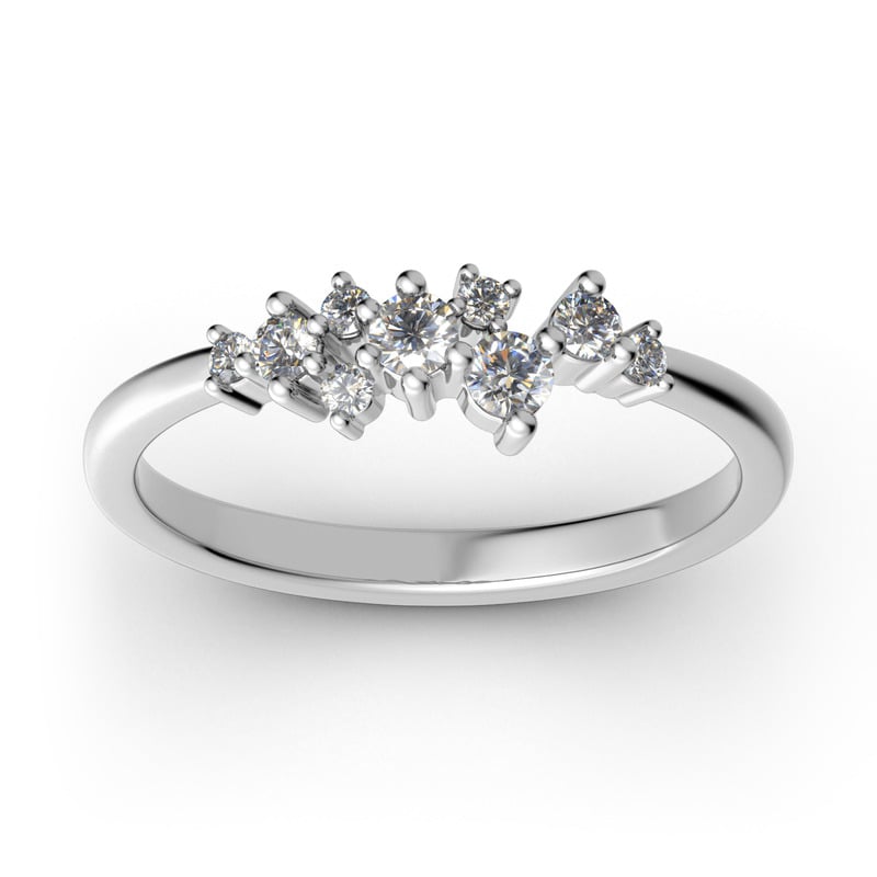 Jeulia Bague Cluster Empliable en Argent Sterling
