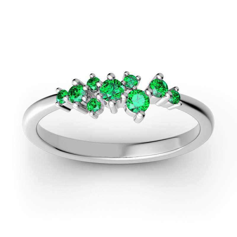 Jeulia Bague Cluster Empliable en Argent Sterling