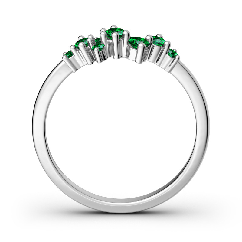 Jeulia Bague Cluster Empliable en Argent Sterling