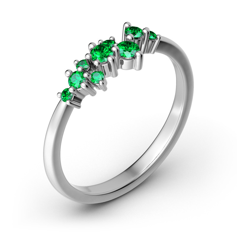 Jeulia Bague Cluster Empliable en Argent Sterling