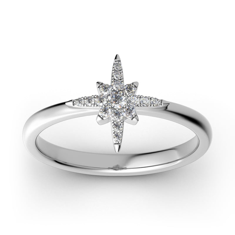 Jeulia Bague Etoile Empliable en Argent Sterling