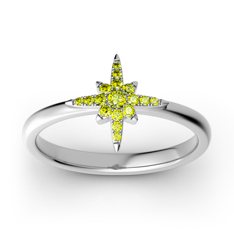 Jeulia Bague Etoile Empliable en Argent Sterling