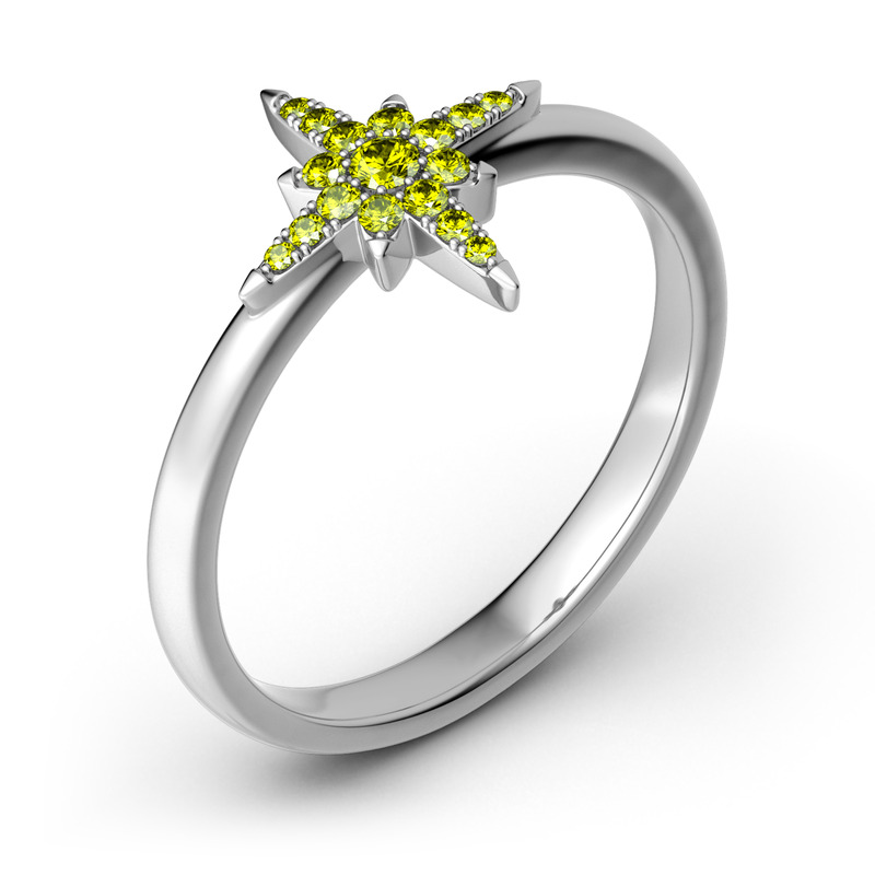 Jeulia Bague Etoile Empliable en Argent Sterling
