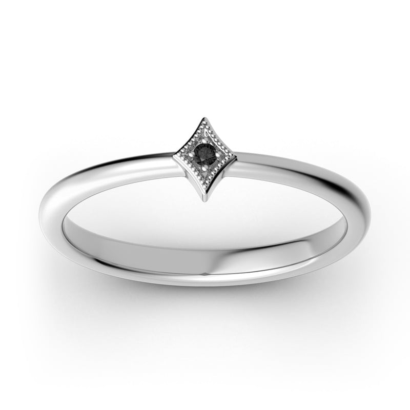 Jeulia Anillo Apilable Con Rombo En Plata De Ley