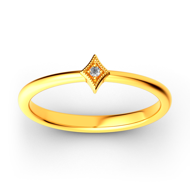 Jeulia Anillo Apilable Con Rombo En Plata De Ley