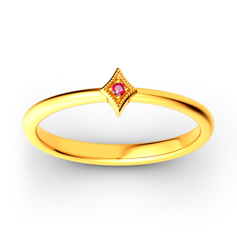 Jeulia Stackable Rhombus Sterling Silver Ring