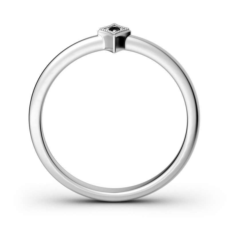 Jeulia Anillo Apilable Con Rombo En Plata De Ley