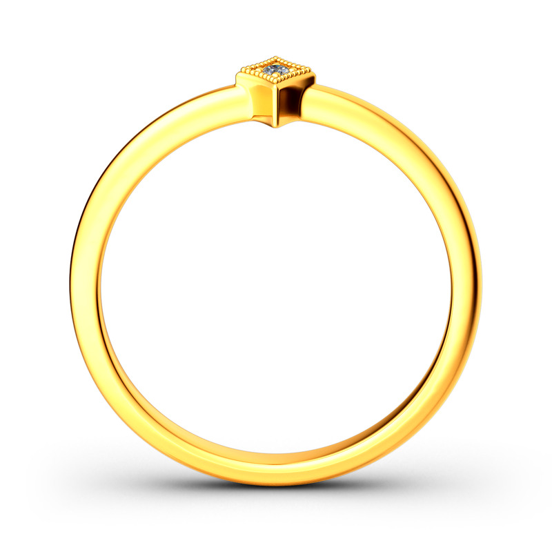 Jeulia Anillo Apilable Con Rombo En Plata De Ley