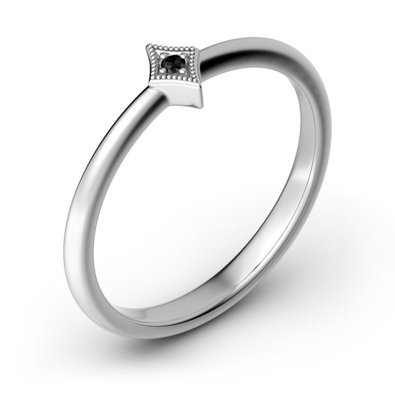 Jeulia Anillo Apilable Con Rombo En Plata De Ley