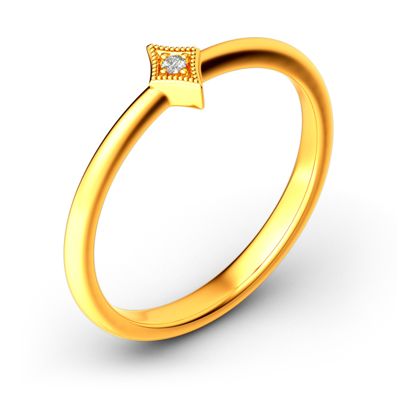 Jeulia Anillo Apilable Con Rombo En Plata De Ley