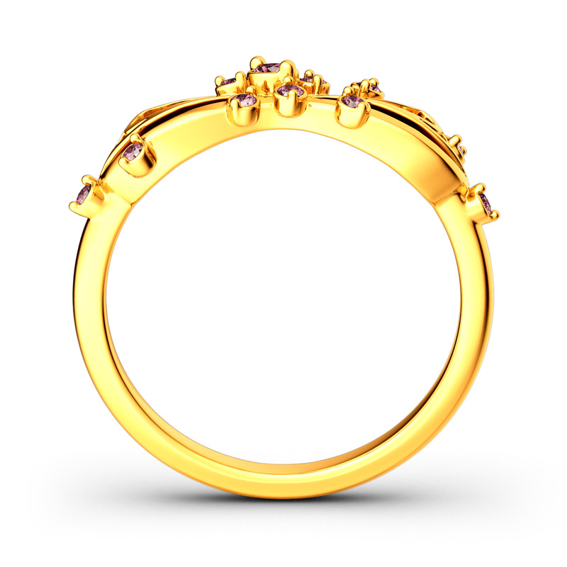 Jeulia Vines Cluster Sterling Silver Ring