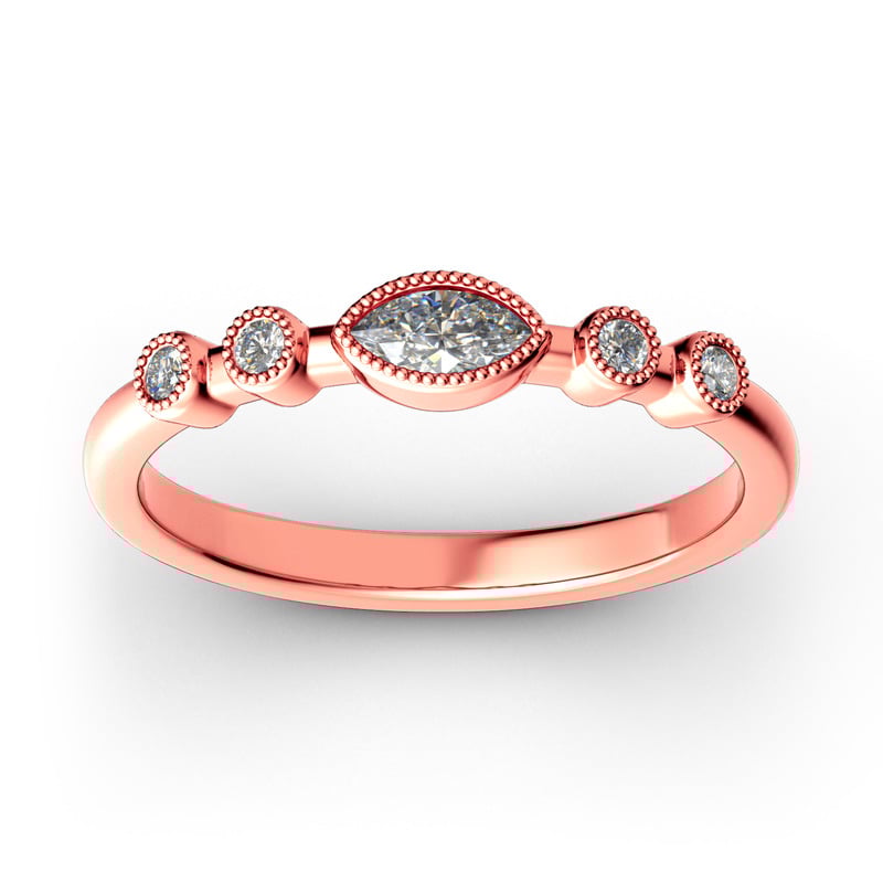 Jeulia Anillo Apilable Milgrain En Plata De Ley