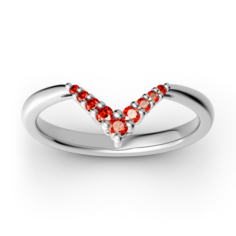 Jeulia Simple V Shape Sterling Silver Band