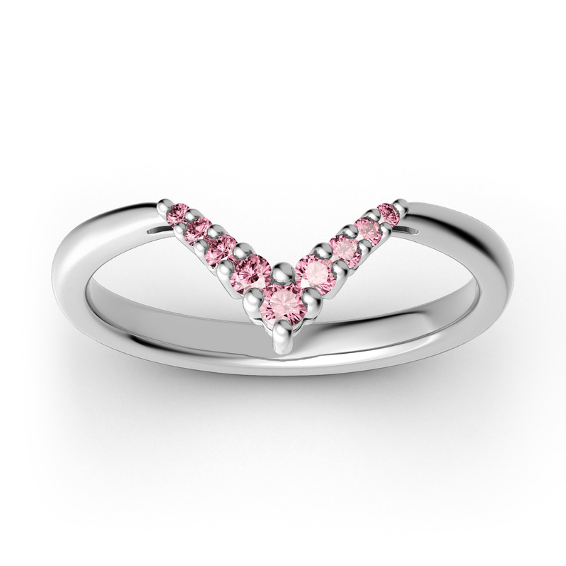 Jeulia Simple V Shape Sterling Silver Band
