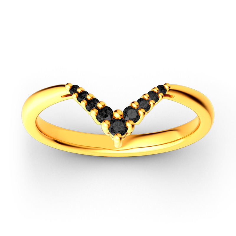 Jeulia Anillo Simple Con Forma De Letra V En Plata De Ley