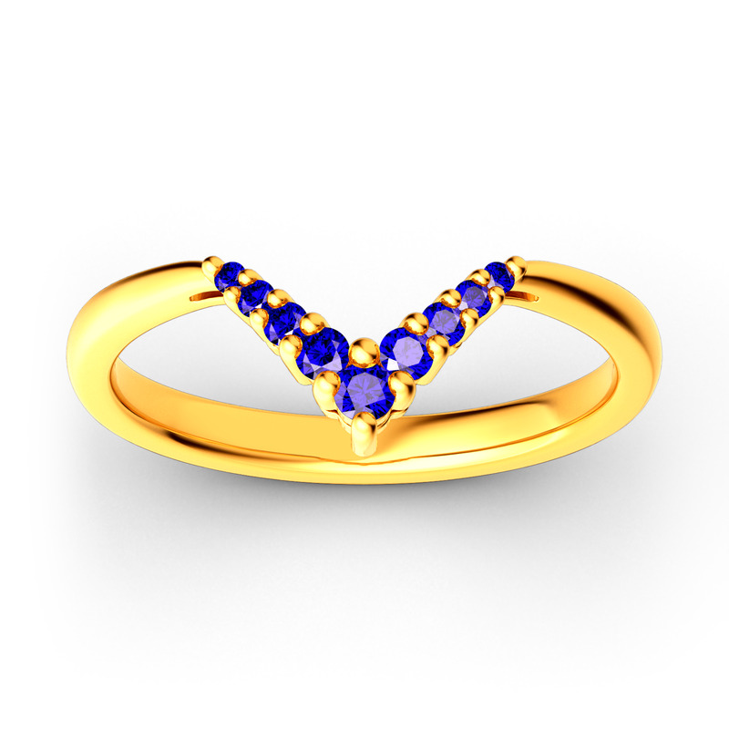 Jeulia Simple V Shape Sterling Silver Band