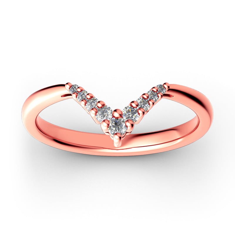 Jeulia Simple V Shape Sterling Silver Band
