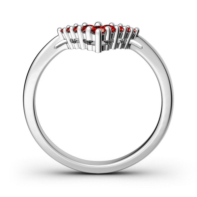 Jeulia Simple V Shape Sterling Silver Band