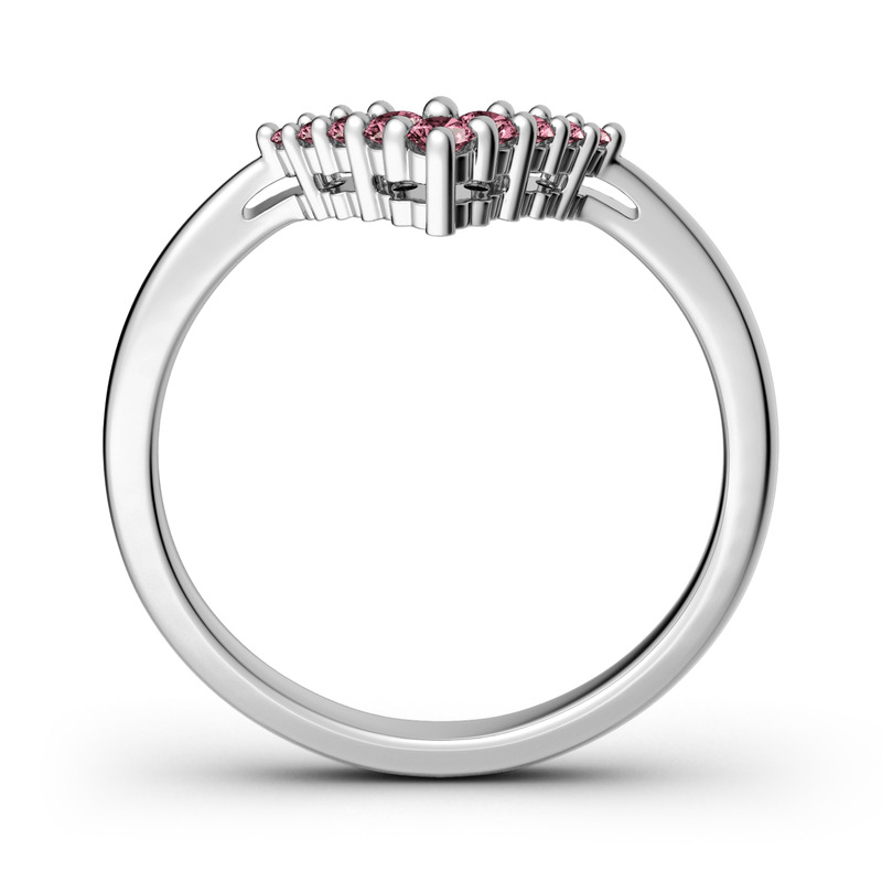 Jeulia Simple V Shape Sterling Silver Band