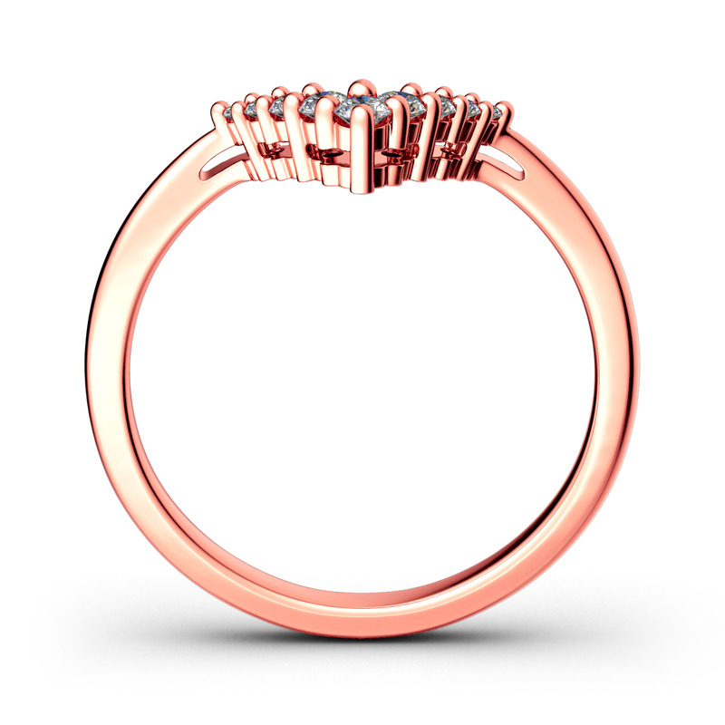 Jeulia Anillo Simple Con Forma De Letra V En Plata De Ley