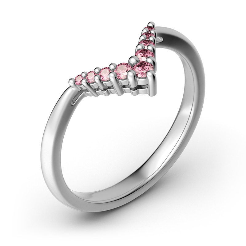 Jeulia Simple V Shape Sterling Silver Band