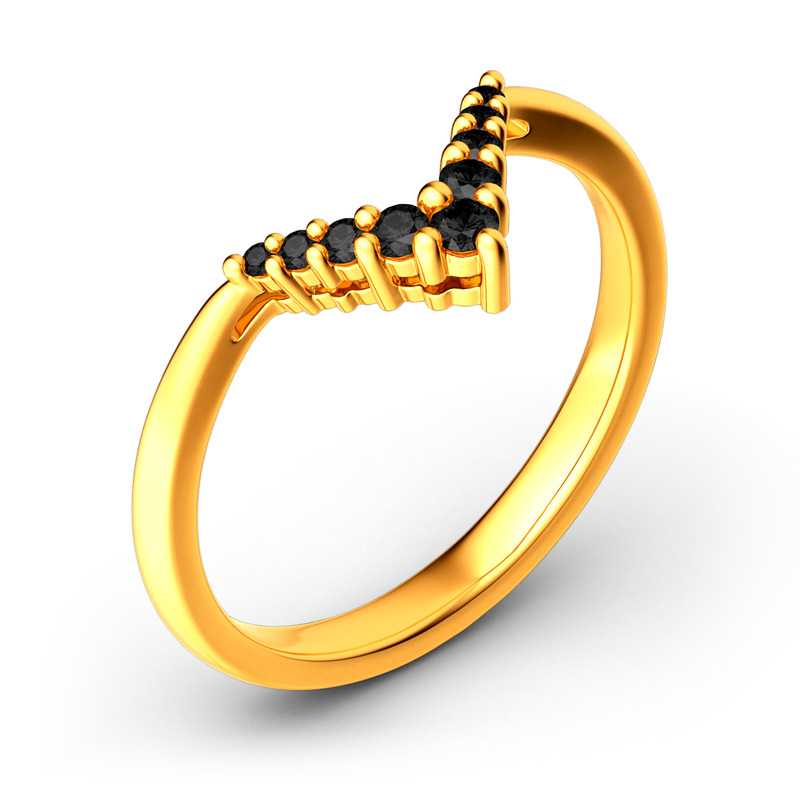 Jeulia Anillo Simple Con Forma De Letra V En Plata De Ley