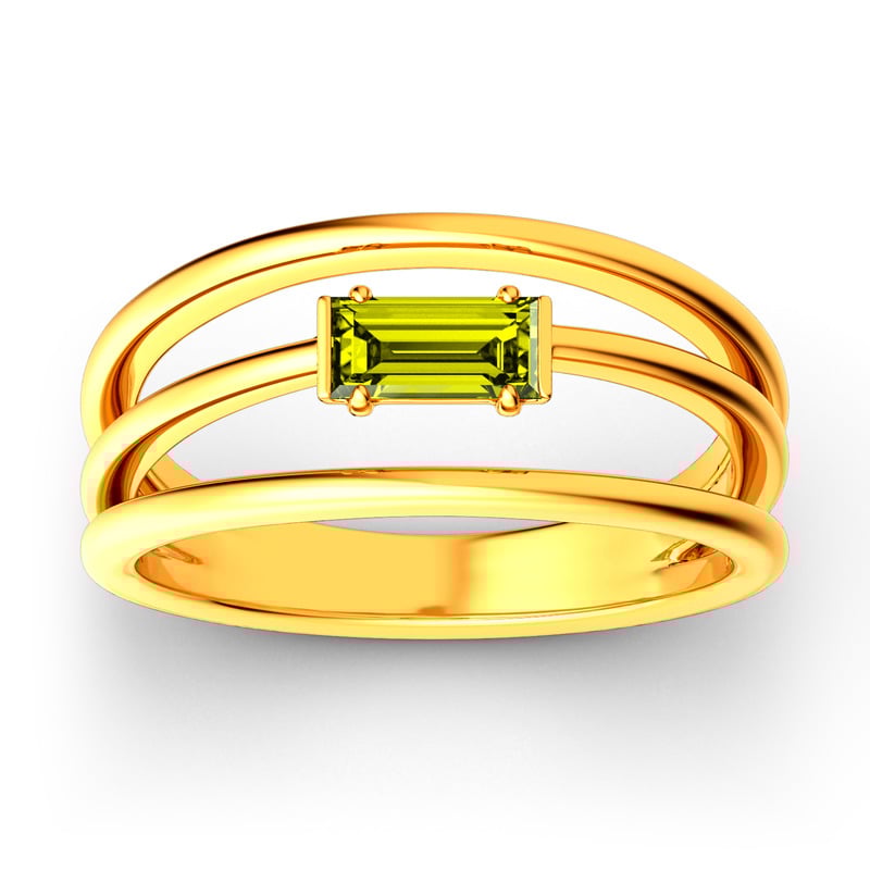 Jeulia Anello Impilabile Taglio Smeraldo In Argento Sterling