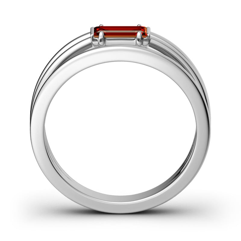 Jeulia Anello Impilabile Taglio Smeraldo In Argento Sterling