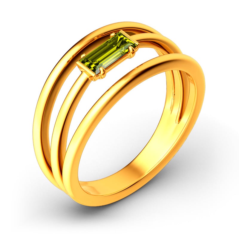 Jeulia Anello Impilabile Taglio Smeraldo In Argento Sterling