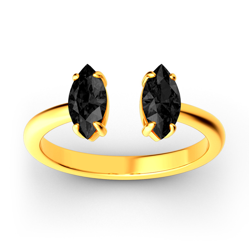 Jeulia Two Stone Marquise Cut Sterling Silver Open Ring
