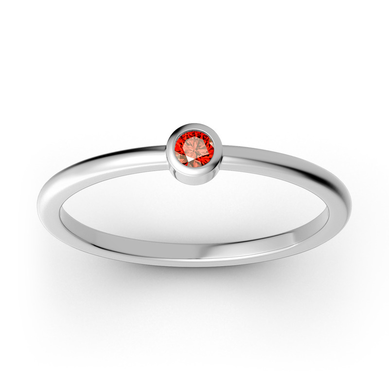 Jeulia Stackable solitaire Sterling Silver Ring