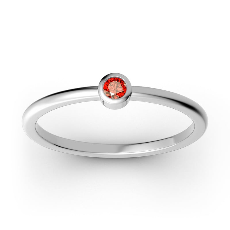 Jeulia Stackable solitaire Sterling Silver Ring