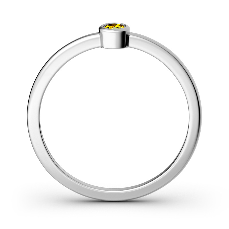 Jeulia Anillo Apilable De Solitario En Plata De Ley