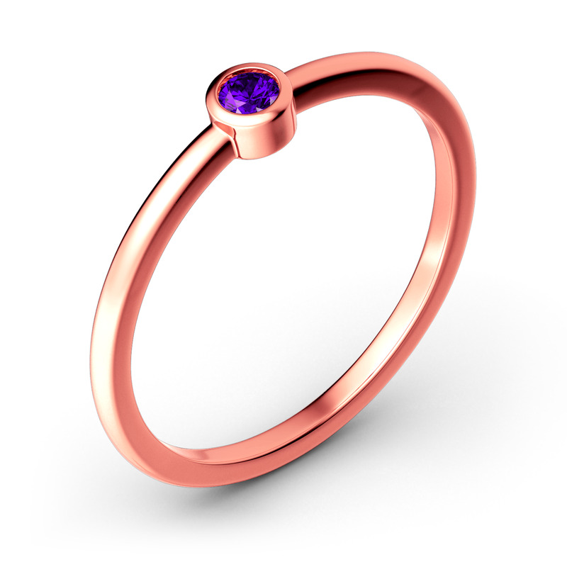 Jeulia Impilabile Solitario Anello In Argento Sterling