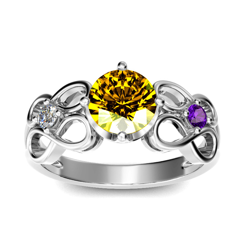 Jeulia Infinity Round Cut Sterling Silver Ring Jeulia Jewelry
