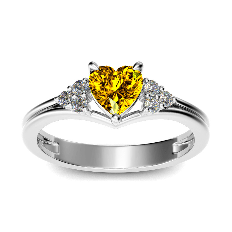 Jeulia Classic Heart Cut Sterling Silver Ring