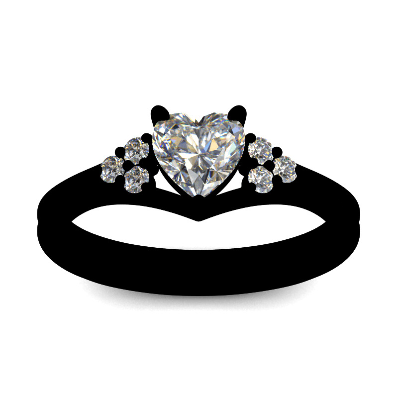 Jeulia Classic Heart Cut Sterling Silver Ring