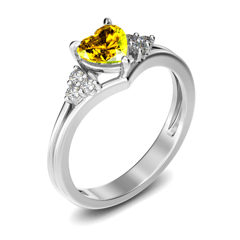 Jeulia Classic Heart Cut Sterling Silver Ring